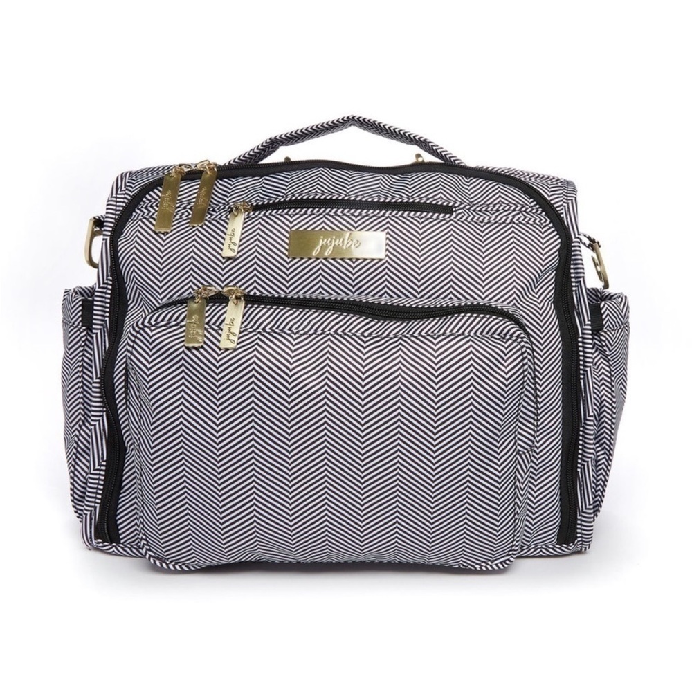 JuJuBe Black and White Diaper Bag